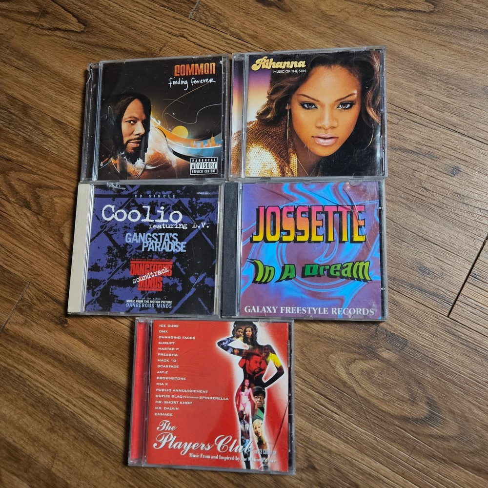 Lot of 5 Hip Hop‎ R&B CDs Rihanna Common Coolio The Players Club Jossette